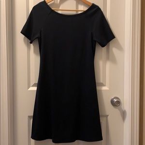Short Sleeve Navy Blue Dress